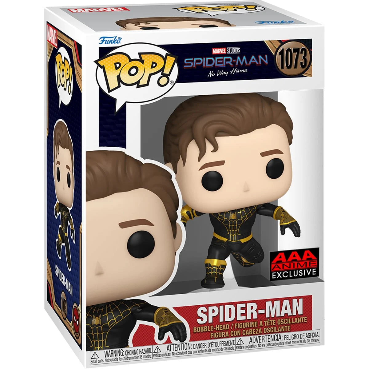 Spider-Man: No Way Home Unmasked Spider-Man Black Suit Pop! Vinyl Figure - AAA Anime Exclusive