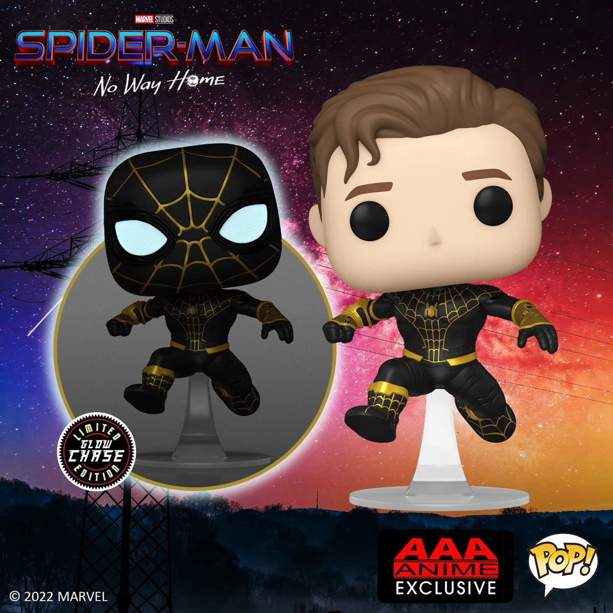 Spider-Man: No Way Home Unmasked Spider-Man Black Suit Pop! Vinyl Figure - AAA Anime Exclusive